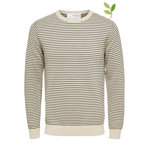 Sweter "Robin" w kolorze beżowo-czarnym Selected Homme M promocja Limango Polska