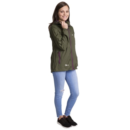 Damska kurtka przeciwdeszczowa Trespass QIKPAC FEMALE JKT khaki Trespass XL Aktywnyturysta.pl