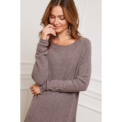 Sukienka dzianinowa "Groland" w kolorze szarobrązowym Joséfine M okazja Limango Polska