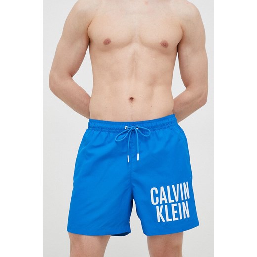 Calvin Klein szorty kąpielowe kolor niebieski ze sklepu ANSWEAR.com w kategorii Kąpielówki - zdjęcie 149462853