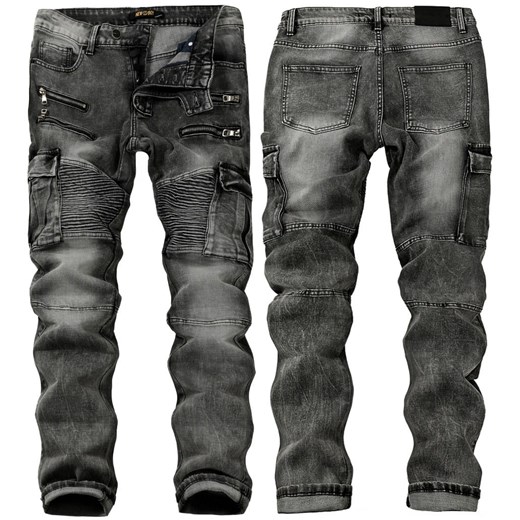 Spodnie jeansowe męskie czarne slim Recea ze sklepu Recea.pl w kategorii Jeansy męskie - zdjęcie 149464203