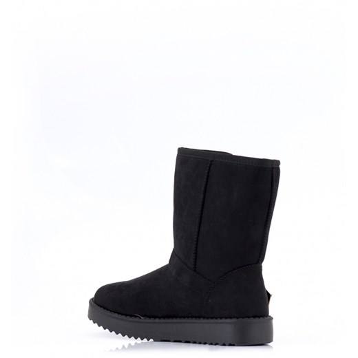 Czarne Śniegowce Black Snow Boots with Two Clips born2be-pl czarny materiałowe
