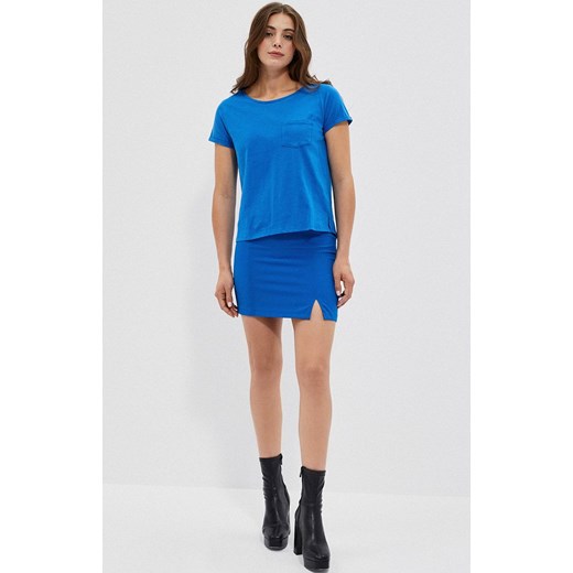 Bawełniany t-shirt z kieszonką w kolorze niebieskim, Kolor niebieski, Rozmiar M, L Primodo