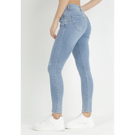 Niebieskie Jeansy Skinny Push Up Oseth XL okazja Born2be Odzież