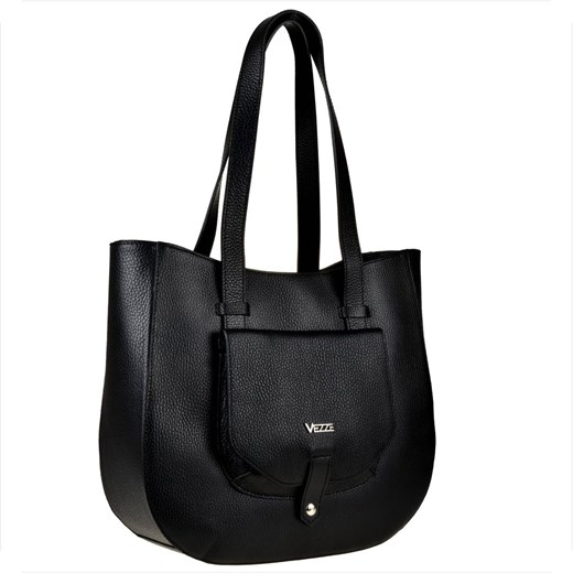 Vezze skórzana torebka włoska czarna ze sklepu melon.pl w kategorii Torby Shopper bag - zdjęcie 149510124