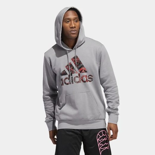 Bluza męska Adidas w stylu młodzieżowym szara z napisem 