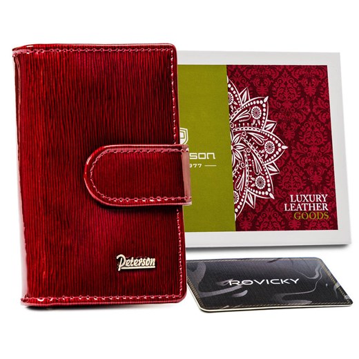 Lakierowane etui na klucze i karty Peterson PTN BC-7772-RED czerwone Peterson  Skorzana.com
