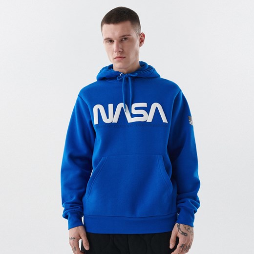 Cropp - Bluza z kapturem NASA - Niebieski Cropp XS okazyjna cena Cropp