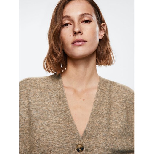 Mango Kardigan Canada 37096306 Brązowy Relaxed Fit Mango XXL MODIVO okazyjna cena