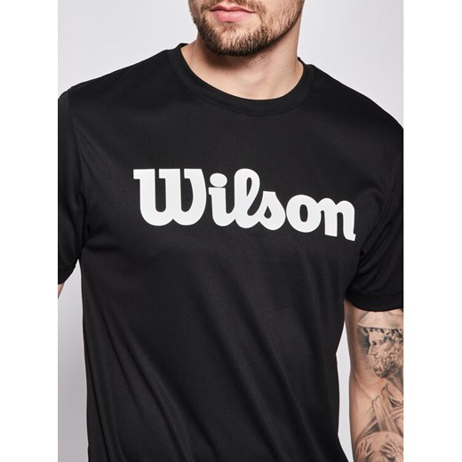 Wilson Koszulka techniczna Uwii Script Tech Tee WRA770306 Czarny Regular Fit Wilson L MODIVO okazyjna cena