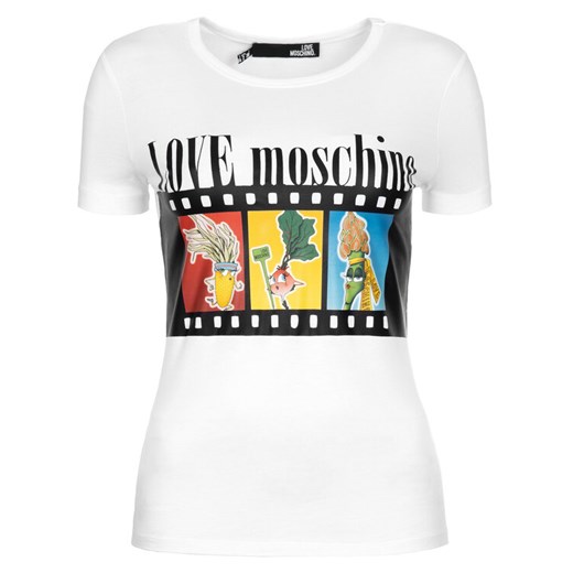 LOVE MOSCHINO T-Shirt W4F7347M 3517 Biały Regular Fit Love Moschino 42 promocyjna cena MODIVO