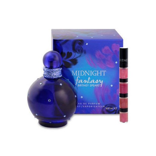 Britney Spears Fantasy Midnight W Zestaw perfum Edp 30ml + 2,9ml Błyszczyk e-glamour granatowy błyszczyk do ust