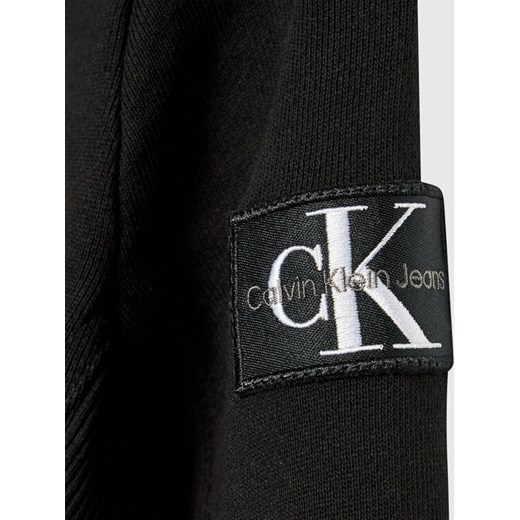 Calvin Klein Jeans Bluza Badge Rib IB0IB01162 Czarny Regular Fit 10Y okazja MODIVO