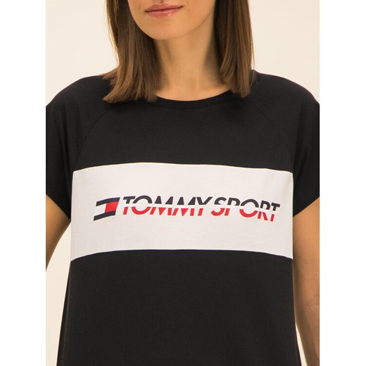 Tommy Sport T-Shirt Blocked Tee Logo S10S100331 Czarny Regular Fit Tommy Sport S okazja MODIVO