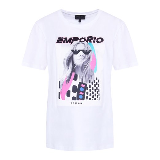 Emporio Armani T-Shirt 3H2T7M 2J53Z 0100 Biały Regular Fit Emporio Armani 38 wyprzedaż MODIVO