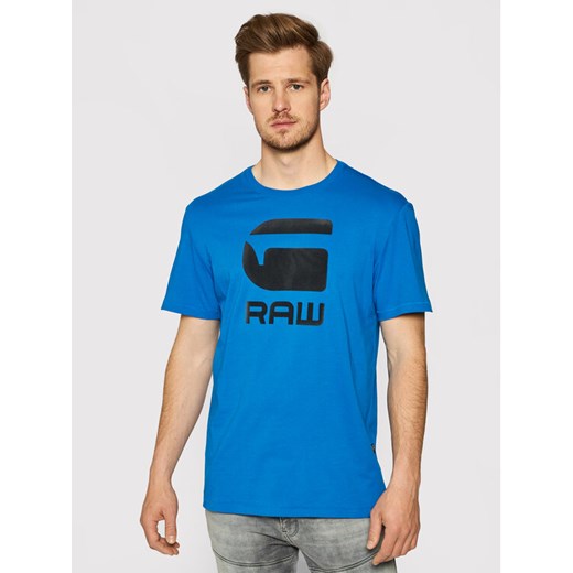 G-Star Raw T-Shirt Flock Hamburger Logo D19861-336-C197 Niebieski Regular Fit M okazja MODIVO