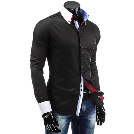 Koszula z długim rękawem (dx0733) - Czarny dstreet czarny bawełniane