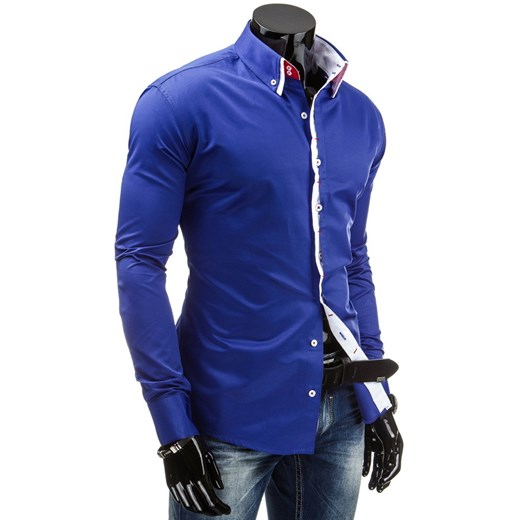 Koszula z długim rękawem (dx0736) - Niebieski dstreet niebieski bawełniane