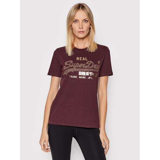 Superdry T-Shirt Boho Sparkle Tee W1010731A Bordowy Regular Fit Superdry 12 MODIVO okazja