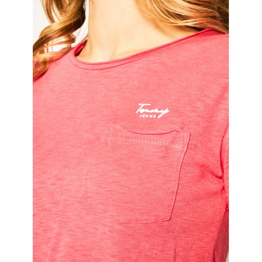 Tommy Jeans T-Shirt Pocket Detail Tee DW0DW08006 Różowy Regular Fit Tommy Jeans XS promocja MODIVO