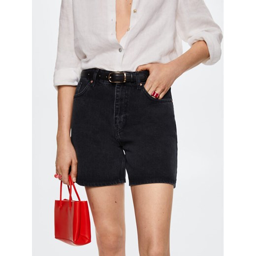 Mango Szorty jeansowe Zaida 37000324 Czarny Relaxed Fit Mango 36 okazyjna cena MODIVO