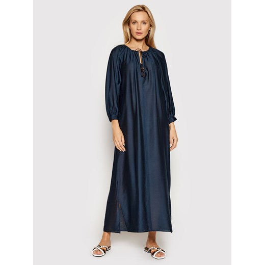 Max Mara Beachwear Sukienka plażowa Armenia 32210118 Granatowy Relaxed Fit 40 promocyjna cena MODIVO