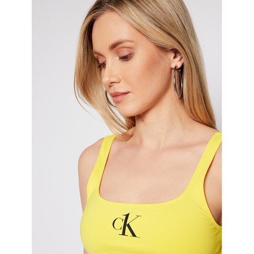 Calvin Klein Swimwear Góra od bikini KW0KW01404 Żółty XS okazja MODIVO