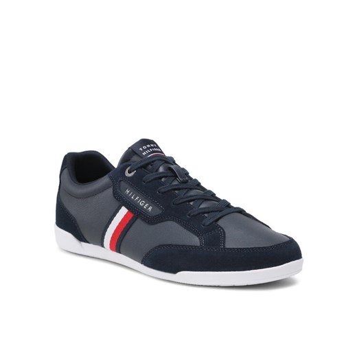 Tommy Hilfiger Sneakersy Corporate Mix Leather Cupsole FM0FM04015 Granatowy Tommy Hilfiger 45 wyprzedaż MODIVO