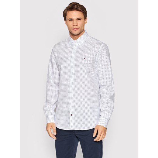 Tommy Hilfiger Tailored Koszula Circle Print MW0MW23269 Biały Regular Fit Tommy Hilfiger 38 promocyjna cena MODIVO