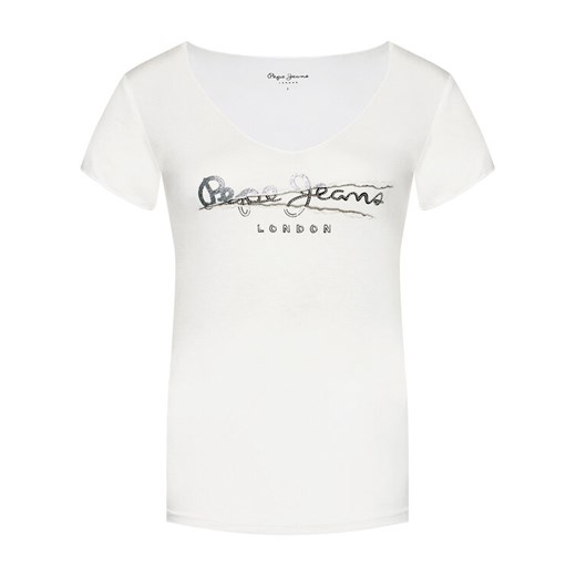 Pepe Jeans T-Shirt Charlotte PL504832 Biały Regular Fit Pepe Jeans S MODIVO wyprzedaż