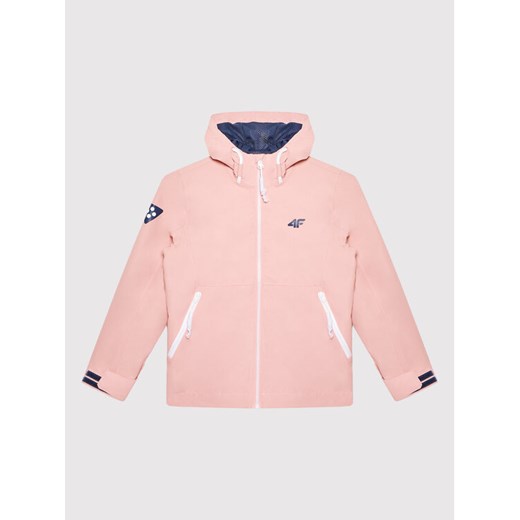 4F Kurtka przeciwdeszczowa HJL22-JKUD001 Różowy Regular Fit 164 promocyjna cena MODIVO