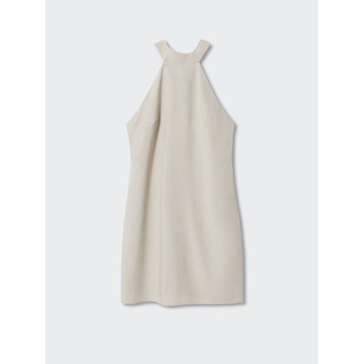 Mango Sukienka koktajlowa Catlin 37001186 Beżowy Regular Fit Mango L wyprzedaż MODIVO