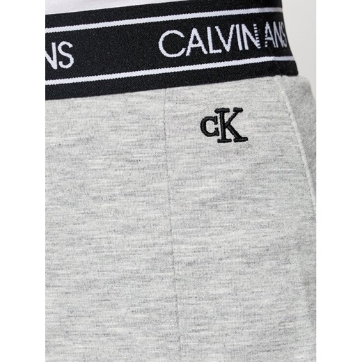 Calvin Klein Jeans Spódnica Elastic Logo IG0IG00635 Szary Slim Fit 16Y promocja MODIVO
