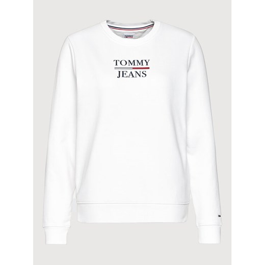 Tommy Jeans Bluza Terry Logo DW0DW09663 Biały Regular Fit Tommy Jeans L wyprzedaż MODIVO