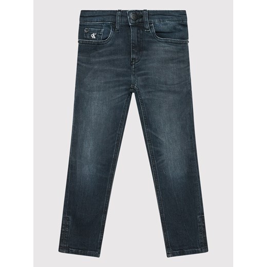 Calvin Klein Jeans Jeansy Slim Blue Black IB0IB01078 Granatowy Slim Fit 4Y okazja MODIVO