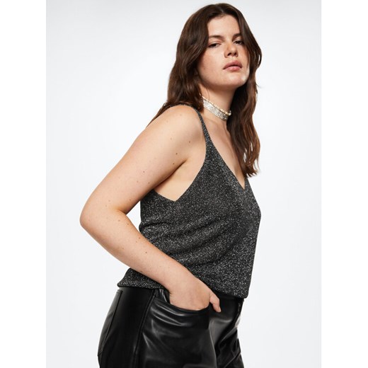 Mango Top Kling 37049095 Czarny Regular Fit Mango M okazyjna cena MODIVO