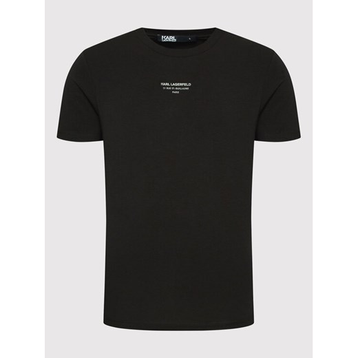 KARL LAGERFELD T-Shirt Crew Neck 755056 521221 Czarny Regular Fit Karl Lagerfeld S okazja MODIVO