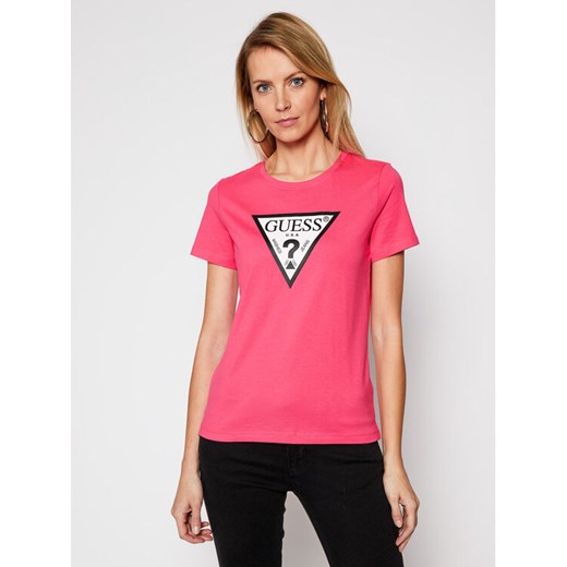 Guess T-Shirt Original Tee W1RI00 I3Z11 Różowy Regular Fit Guess XS okazyjna cena MODIVO