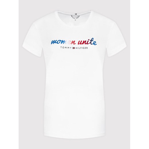Tommy Hilfiger T-Shirt WW0WW32430 Biały Regular Fit Tommy Hilfiger XS wyprzedaż MODIVO