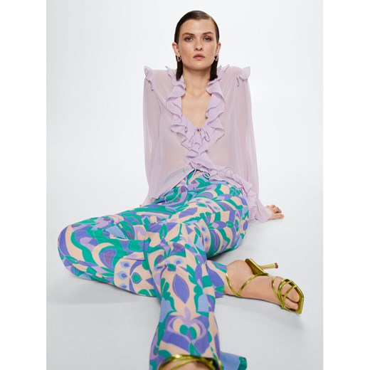 Mango Spodnie materiałowe Abby 37081304 Kolorowy Regular Fit Mango 38 promocyjna cena MODIVO