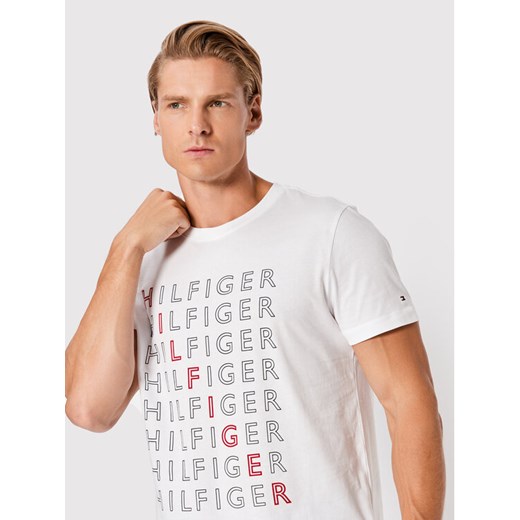 Tommy Hilfiger T-Shirt Repeat MW0MW28680 Biały Slim Fit Tommy Hilfiger L okazja MODIVO