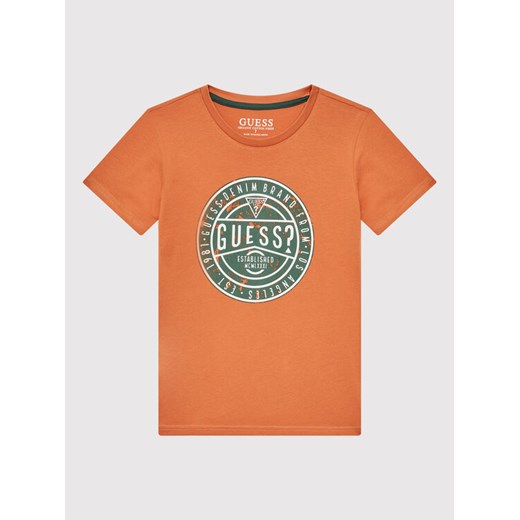 Guess T-Shirt L2YI44 K8HM0 Pomarańczowy Regular Fit Guess 14Y okazyjna cena MODIVO