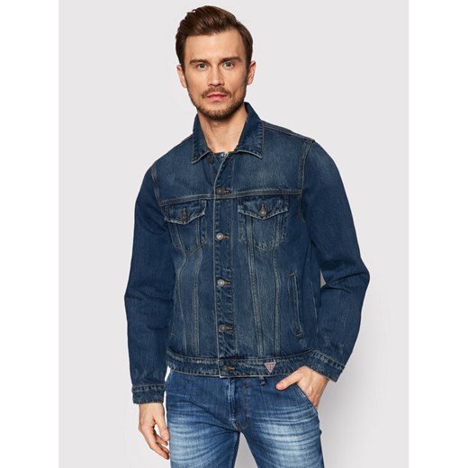 Guess Kurtka jeansowa M2GXN1 D2IU0 Granatowy Regular Fit Guess XL okazyjna cena MODIVO