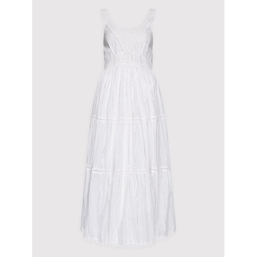 Iconique Sukienka letnia Vulcano IC22 009 Biały Regular Fit Iconique S promocyjna cena MODIVO