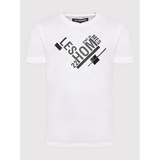 Les Hommes T-Shirt LMT216611P Biały Regular Fit Les Hommes M okazja MODIVO
