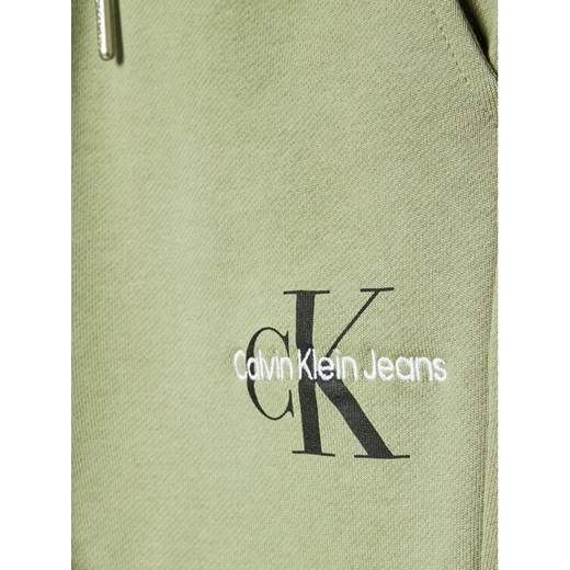 Calvin Klein Jeans Spodnie dresowe Monogram Logo IU0IU00285 Zielony Regular Fit 16 promocyjna cena MODIVO