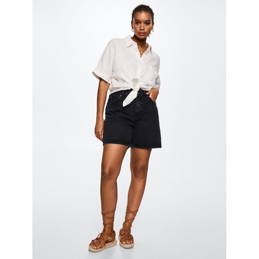 Mango Szorty jeansowe Zaida 37000324 Czarny Relaxed Fit Mango 34 wyprzedaż MODIVO