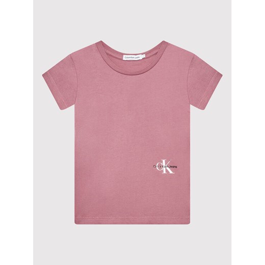 Calvin Klein Jeans T-Shirt Monogram Off Placed IG0IG01297 Różowy Regular Fit 8Y okazja MODIVO
