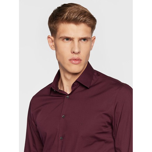 Calvin Klein Koszula K10K108229 Fioletowy Slim Fit Calvin Klein 43 okazyjna cena MODIVO