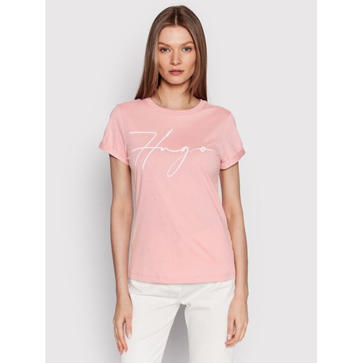 Hugo T-Shirt 50467249 Różowy Slim Fit XXL okazja MODIVO